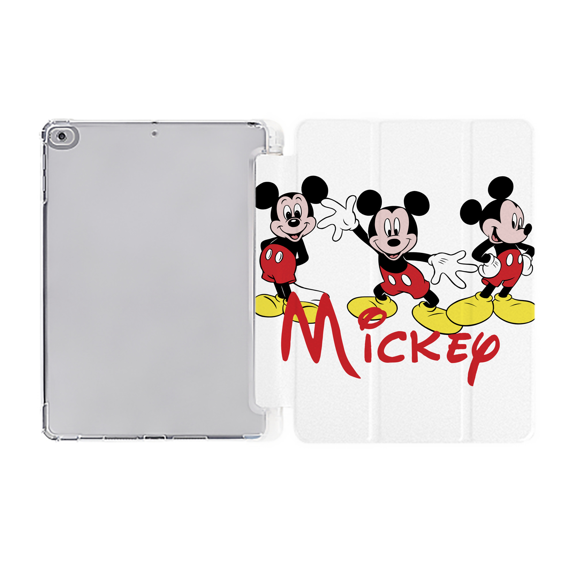 （画像用） ミッキーマウス Mickey Mouse IPad ケース ペン収納付き 三つ折りスタンド PUレザー×シリコン 対応機種9.5/10.5/10.9インチ